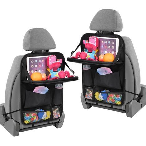 2PCS Organisateur Voiture Enfant, Table Pliable, Support Tablette, 6 Poches Rangement, Tissu Oxford, Siège Arrière (1/5)