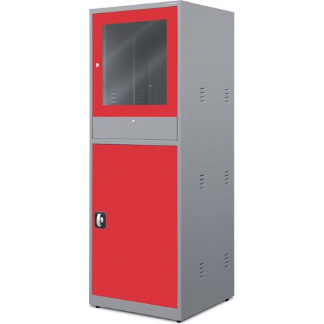 Armoire informatique STEVE, 640 x 1750 x 630 mm, rouge anthracite