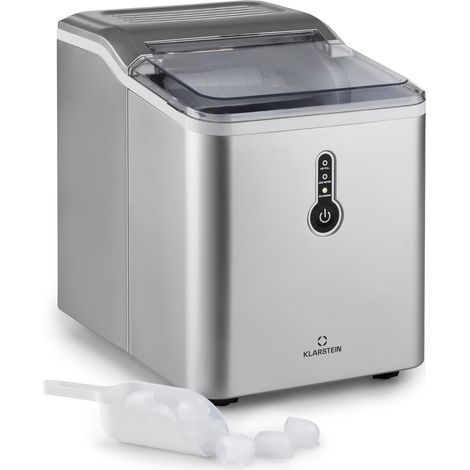 Klarstein Chillout Máquina de cubitos de hielo tipo bullet 12kg/24h tanque de agua de 1,5 litros color plateado (1/5)