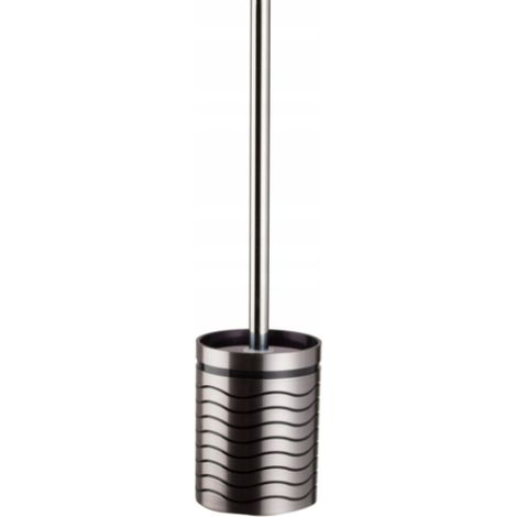 Brosse de toilette, moderne, sur pied, LINES, argent