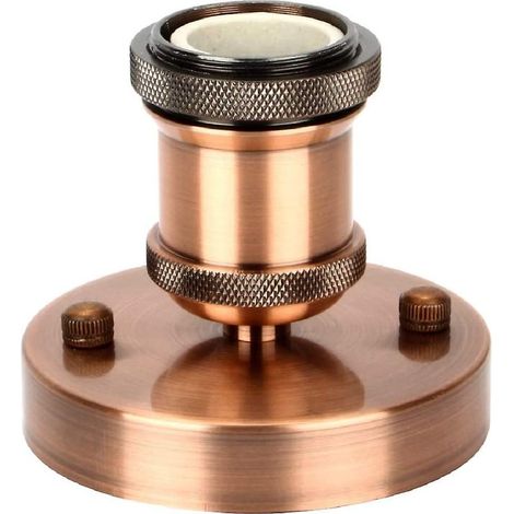 Edison Douille De Lampe E27 Vintage Adaptateur Lumière Socket Rétro Lustre Sans Fil En Céramique à L'intérieur, 1 Pack, Laiton Antique Rouge (1/5)