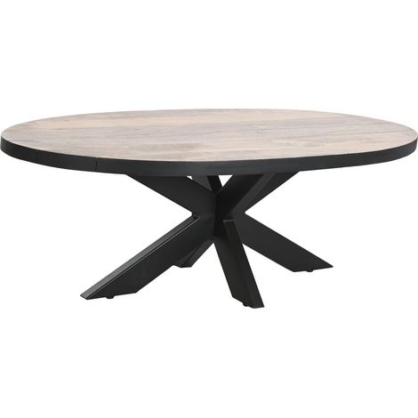 Table Café Métal Mangue 130X70X45 Naturel (1/5)
