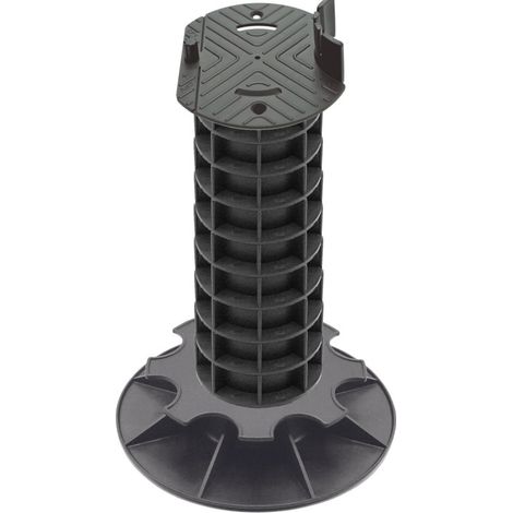 Jardinex – Plot terrasse bois réglable 3.5 – 35 cm – Tête polyvalente pour lambourdes 75 mm – Base stable diamètre 22 mm