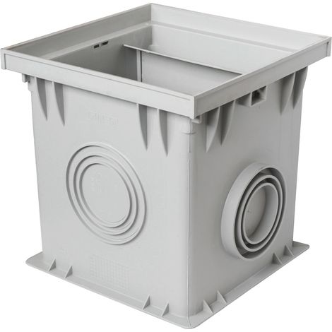 First Plast – Regard polypropylène 300 x 300 mm – Sorties pré-découpées Ø80-100-125 mm – Entrée femelle, sortie mâle – Pour raccordement évacuations (1/3)