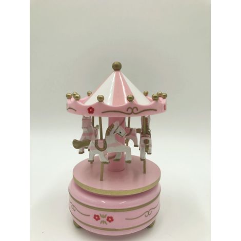 Boîte à musique carrousel avec rotation, décoration de Noël et gâteau d’anniversaire, accessoire de table festif, ornement musical pour maison et idée cadeau (1/5)