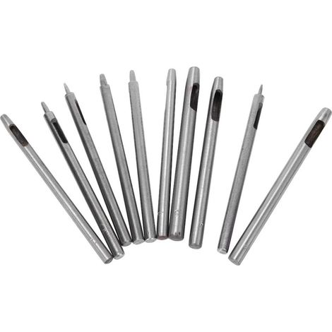 QAZQA 10 pcs En Cuir Ceinture Poinçons Ceinture Trou Perforateur Diy 0.5-5mm En Cuir Rond Creux Forage Outils De Poinçonnage Ceinture Poinçons Pour Ceintures En Cuir Bandes De Montre Chaussures De Sel (1/4)