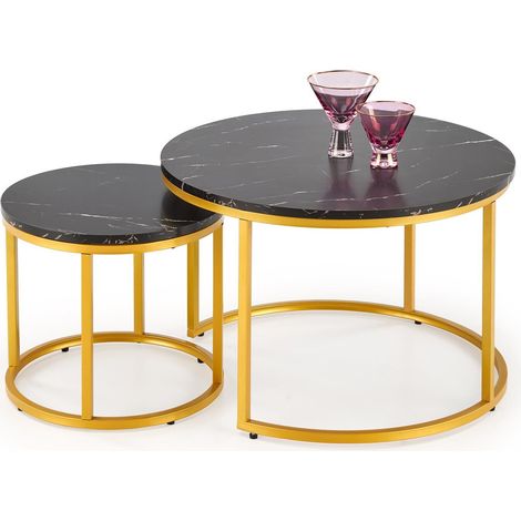 Conjunto mesa de centro Houston 1851 , 40x0x0cm, Diámetro: 60, MDF, Redonda