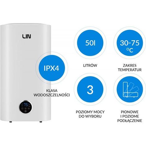 Calentador de agua eléctrico LIN LIFVD1SMWH 50L UNIVERSAL blanco (1/5)