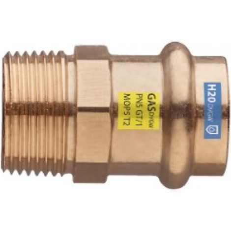 Raccordo dritto/niples maschio 1/2" ø15 bronzo rame pressfitting certificato acqua e gas