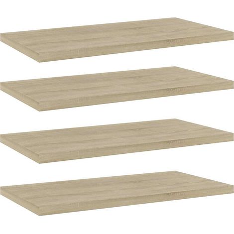 vidaXL Estante estantería 4 uds contrachapada roble Sonoma 40x20x1,5cm (1/5)