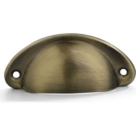 ZVD Tirador de bronce cepillado para armario de cocina, 20 piezas, pomo para muebles, tirador de hierro curvo para decorar aparadores, cajones y muebles. (1/4)