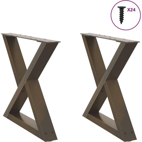 Couchtischbeine 2 Stk. Naturstahl 60x(42-43,3) cm Stahl