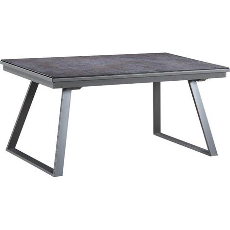 DIURA - Table Repas Rectangulaire Métal et Verre (1/3)