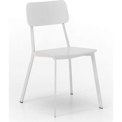 Woody - Sedia in legno bianco 4 pz (1/5)