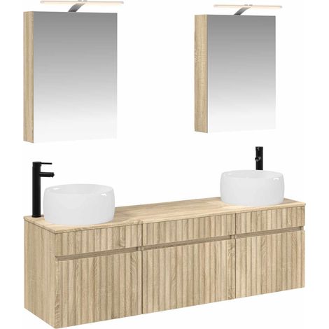 Bathroom Cabinet Set 5 pcs Sonoma Oak 50 x 14.5 x 70 cm vidaXL (1/5)