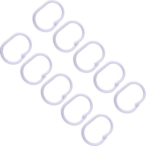 Lot de 100 crochets de rideau de douche avec verrouillage, accessoires de salle de bain antidérapants pour tringles de tension et auvents d'extérieur (1/5)