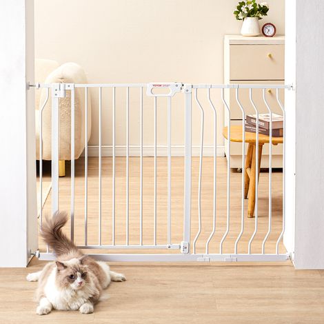 Mophorn – Barrière de sécurité extensible 75-123 cm – Hauteur 76 cm – Installation sans perçage – Ouverture 533 mm à 180° – Verrouillage automatique