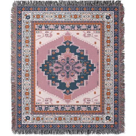 1 Pice 160x130cm Couverture Plaid Rose Tricote Dcore Avec Des Franges Bohme Simple Doux Confortable Protger Contre Le Froid Pour Canap Sofa Chaise (1/5)