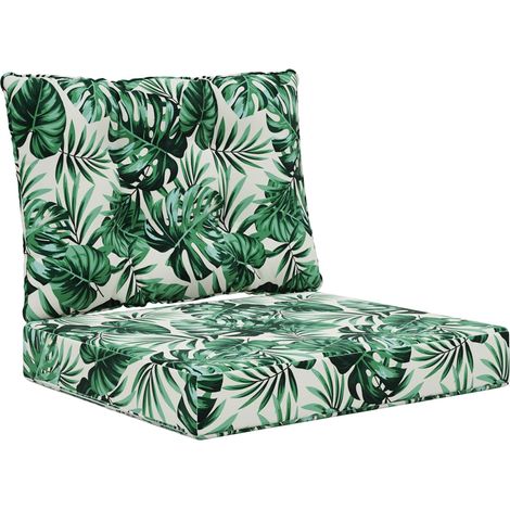 Maison Exclusive - Coussin de canapé d'extérieur 2 pcs Motif feuille Polyester