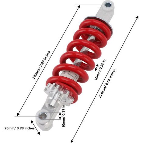 amortisseur de choc de moto Absorbeur d'amortisseur de moto 200 mm 1500 lb amortisseur d'amortissement auto amortisseur (1/4)