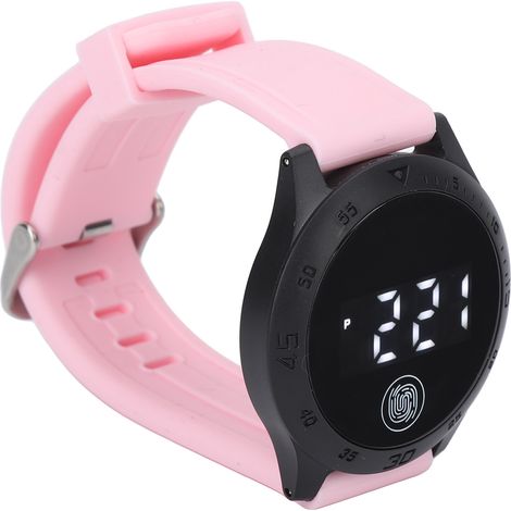 Montre numérique LED HZ2030, style coréen, étanche, tactile, élégante, pour hommes, femmes et étudiants, boîtier noir, bracelet rose