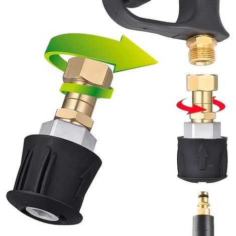 Adaptateur de tuyau à raccord rapide, pivotant à 360° et anti-emmêlement — Compatible avec les nettoyeurs haute pression K2 à K7 (1/5)