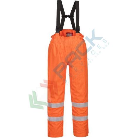 Pantaloni Bizflame Rain doppi Hi-Vis FR Antistatico Arancione M - FR(42-44) - UK(32-34) (1/2)