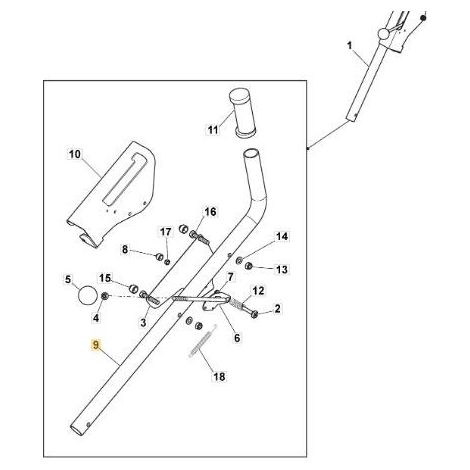 TUBO SUPERIORE SOLLEVAMENTO PTO TC/MP VNN ORIGINALE STIGA - 382869057/0