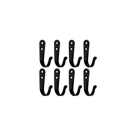Crochets minimalistes noirs, crochets muraux, crochets porte-manteaux noirs, avec vis de fixation, lot de 8. (1/5)