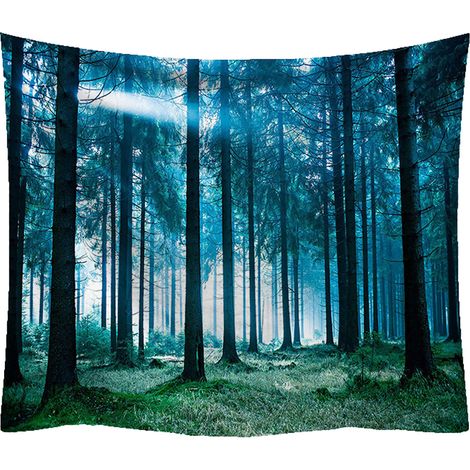 Tapestry - Misty Tree Jungle Creek Psychedelic Landscape - Polyester Fibre - 200 x 150 cm - Rectangular - 1 Piece (1/5)