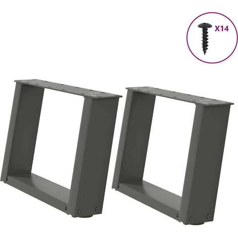 Couchtischbeine U-Form 2 Stk. Anthrazit 50x(30-31) cm Stahl