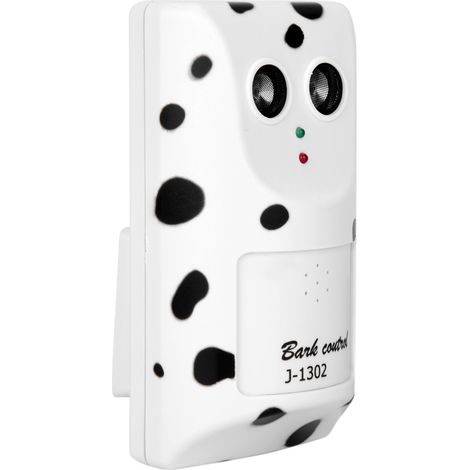 Rilevatore di abbaio a ultrasuoni controllato dal suono / Repellente a ultrasuoni sicuro per cani e gatti (bianco, 100-240V) (standard europeo)