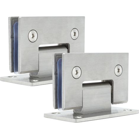 Charnière de porte en verre en 2 parties, robuste, charnière à 90 degrés pour portes en verre, barrière de salle de bain durable en acier inoxydable pour salle de bain et toilettes (1/5)