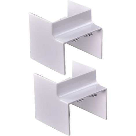 2 Pezzi Connettore Angolare Per Canaline Passacavi 40X40mm, Angolo Esterno 90°, Colore Bianco