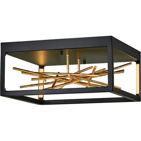 Elstead Hinkley Styx Luce LED semi-incasso integrata nera e oro dorato, 3000K (1/5)