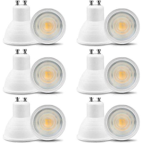 Lot de 12 ampoules LED GU10 6 W 220-240 V, blanc chaud 3000 K, 600 lm, remplace les ampoules halogènes 50-60 W, non dimmables, faisceau concentré, angle de diffusion de 30° [Ener