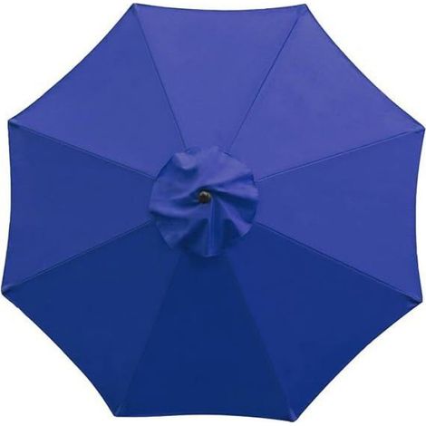 Toile de remplacement parasol - - 9 pieds (8 baleines) - polyester - amovible lavable - bleu roi (1/3)