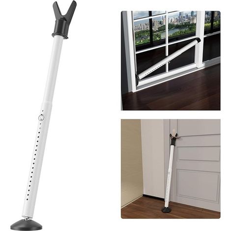 Securite porte d'entrée, 1Pack Blanc Barre de Securite Porte Entree barre bloque porte: appui ferme pour entrée ou fenêtre. (1/5)