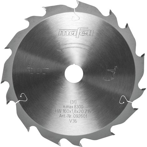 Sageblatt von sage GT, 160 x 1,2/1,8 x 20 mm, Z15-5, 2WZ/FZ, fur coupes longitudinales dans le 92601