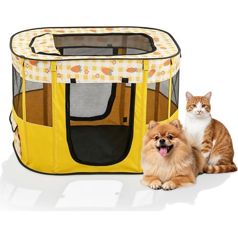 Parc pliable pour chiot et chat, 70 x 55 x 45 cm, en tissu Oxford, pour chiens, chats, lapins et petits animaux, intérieur et extérieur (1/5)