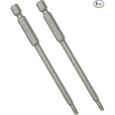 Geeignet für Torx T15 Schraubendreher (2 Stück) geeignet zum Verschrauben entlang der Kante einer Terrasse - 4 Zoll lang - mit Tiefenbegrenzer - kompatibel mit Bohrmaschine und Schlagbohrmaschine (721 (1/5)