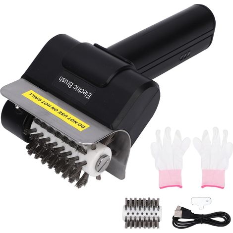 Electric BBQ Brush, 1100 RPM, Cordless, Stainless Steel Bristles, Electric BBQ Cleaner for Gas, Charcoal, Ceramic and Cast Iron BBQs, BBQ Maintenance (Black) (1/5)