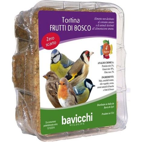 TORTINA PER UCCELLI SELVATICI AI FRUTTI ROSSI DA 315G DI BAVICCHI (1/3)