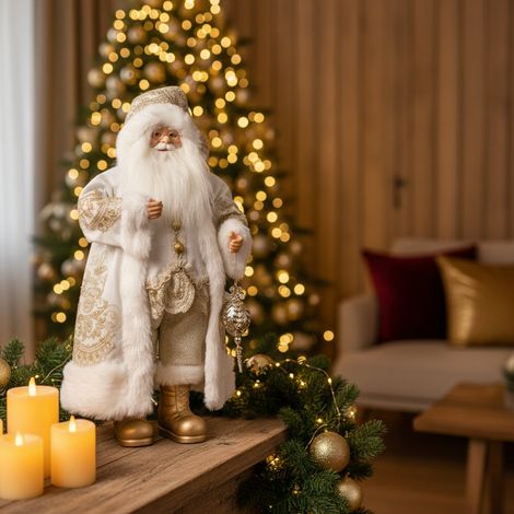 EDG Enzo De Gasperi Decoro Babbo Natale White Gold H61 cm – Decorazione di Natale (1/3)