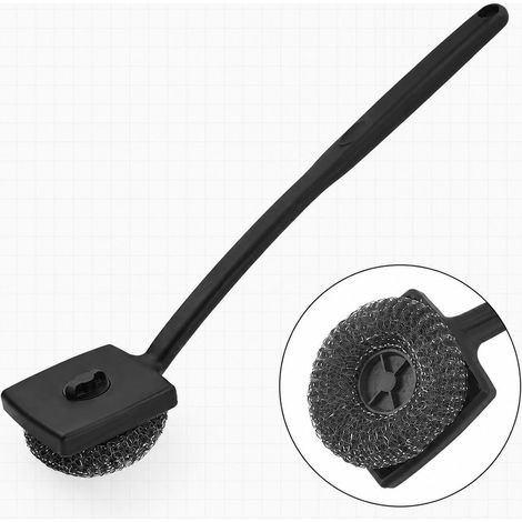 Brosse barbecue manche 16 pouces, tête boule métallique remplaçable, résistante à la chaleur, manche PP (1/5)