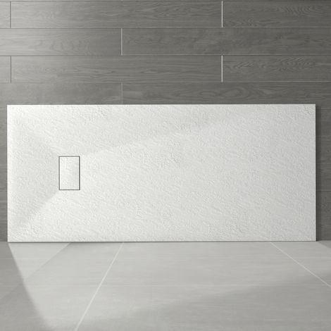 NRG 1800 x 800mm White SMC Rectangle Slate Effect Bathroom Shower Enclosure Tray (1/5)