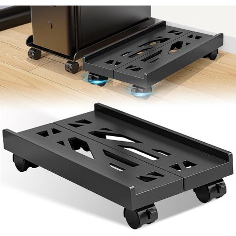 Supporto mobile per laptop e desktop, larghezza regolabile, supporto universale con 4 ruote girevoli bloccabili (1/5)
