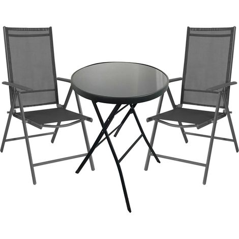 Bistrogarnitur 3-teilig Anthrazit + 2 Hochlehner-MMC330851DG+2xM116001 (1/3)