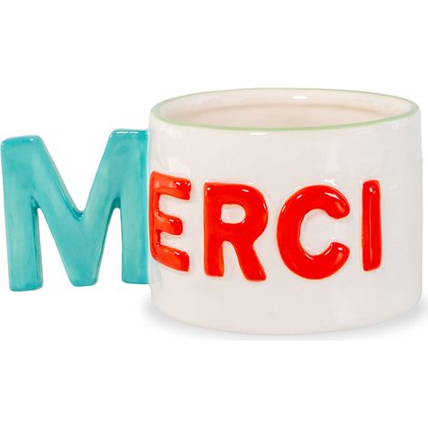 Tazza Colazione 440 ml Decoro Merci Rosso e Verde WD LIFESTYLE