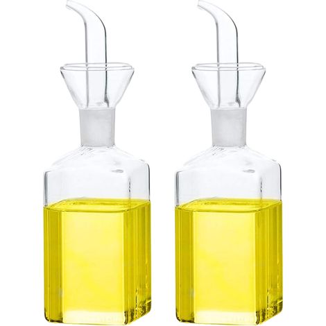 Distributeur Dhuile - Bouteille En Verre Alimentaire 250 Ml - Pour Cuisine Et Barbecue - Lot De 2 (1/5)